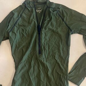 J. Crew Olive Green Zip-Up Long Sleeve Shirt